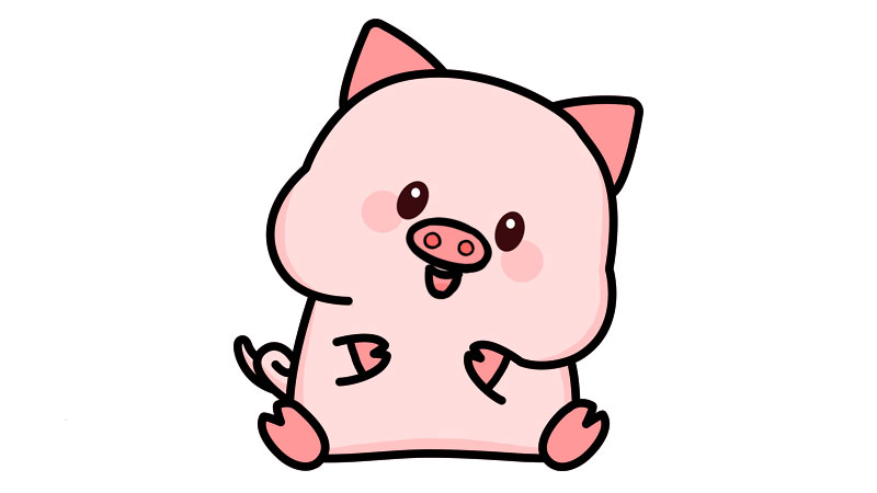 画一只可爱的小猪漫画图片