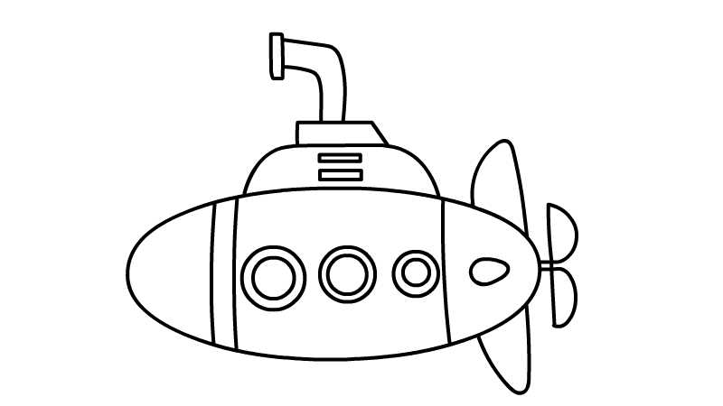 消防潜水艇简笔画图片