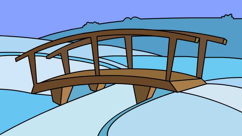断裂的桥简笔画图片