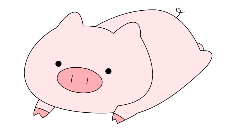 猪的简化图图片