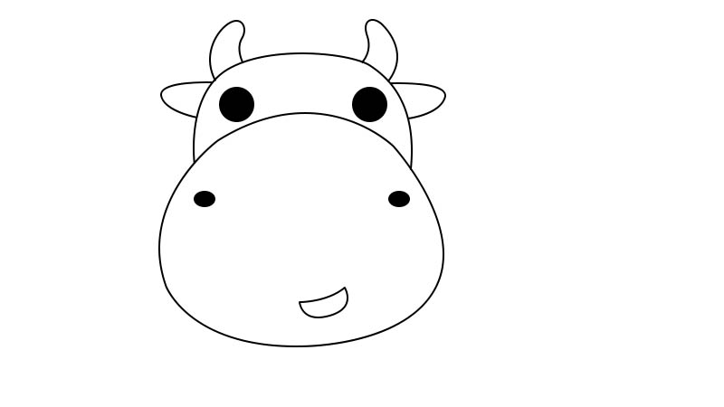 牛头简笔画可爱简单图片