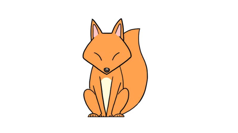 玉面狐狸简笔画图片