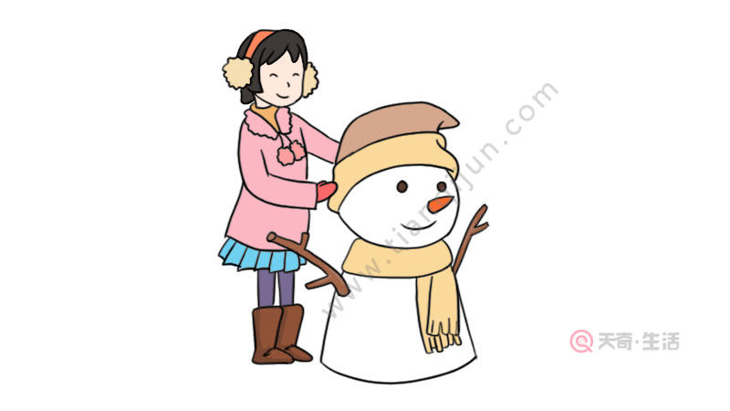 冬至堆雪人簡筆畫