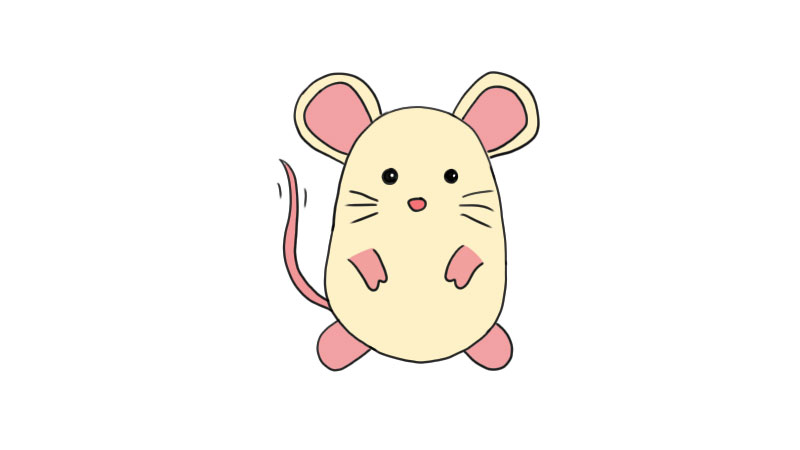 老鼠简笔画可爱涂色图片