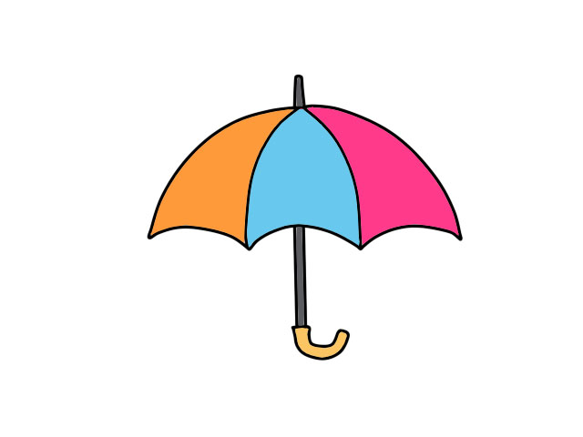 雨伞图片简笔画 彩色图片