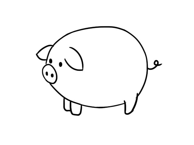 一只小猪简笔画图片