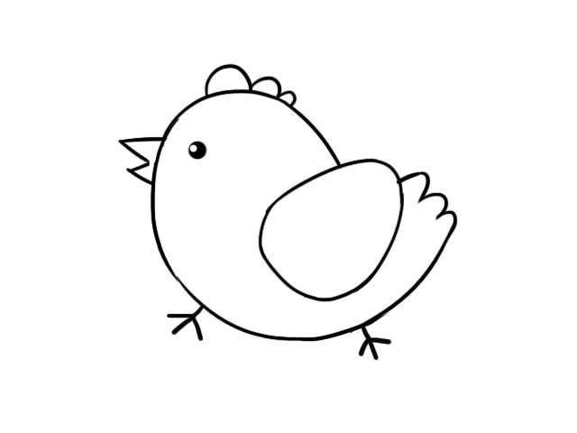 简笔小鸡的画法最简单图片