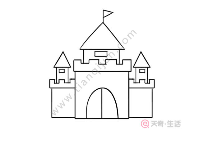 拼音王国城堡简笔画图片