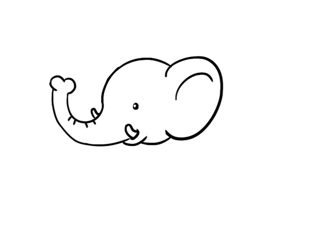 大象的头怎么画简笔画图片