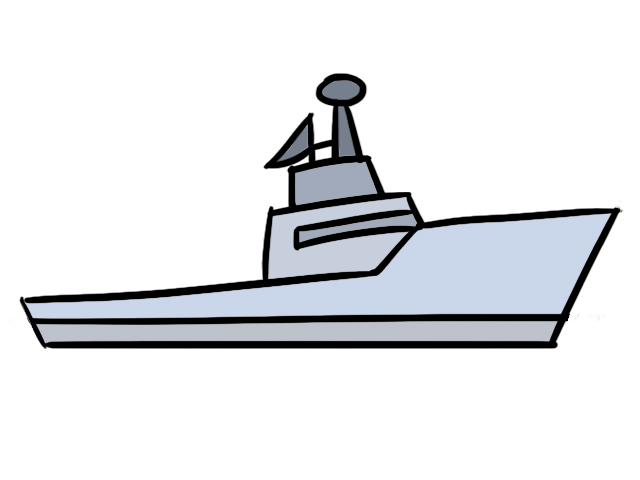 六年级军舰简笔画图片