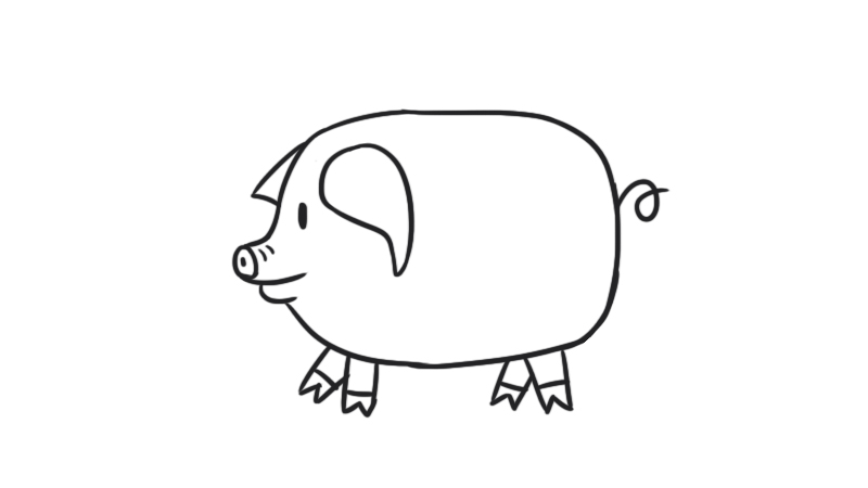 猪的简易画法怎么画图片