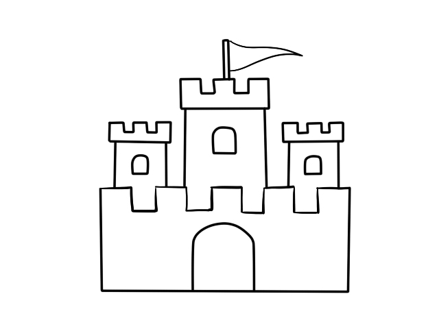钟表城堡简笔画图片