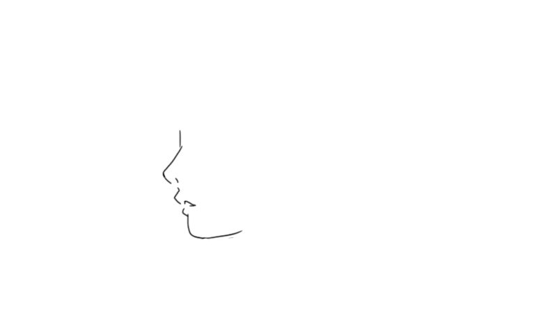 1,画一个侧脸的轮廓