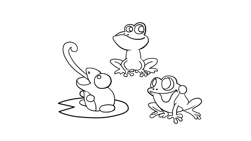 青蛙吃虫简笔画图片