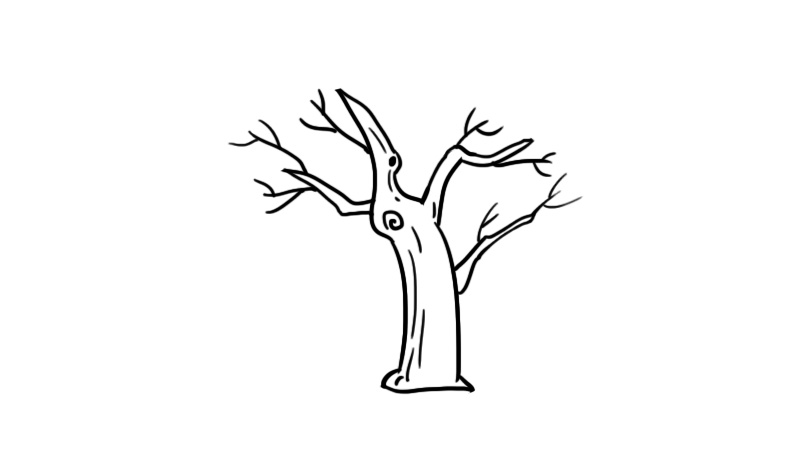 一棵桃花树简笔画简单图片
