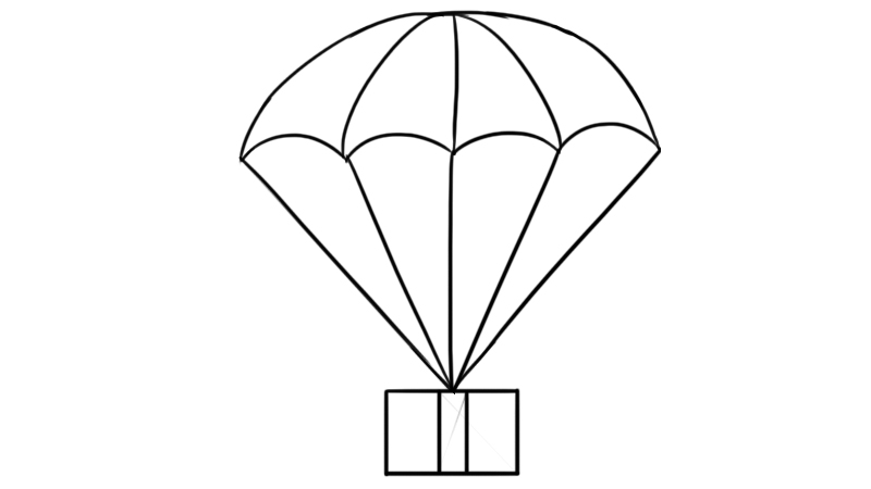 降落伞简笔画降落伞的画法步骤