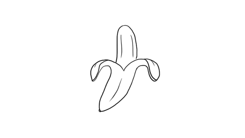 香蕉皮的简笔画图片