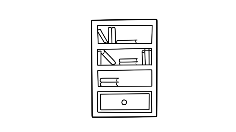 书柜画法简单图片