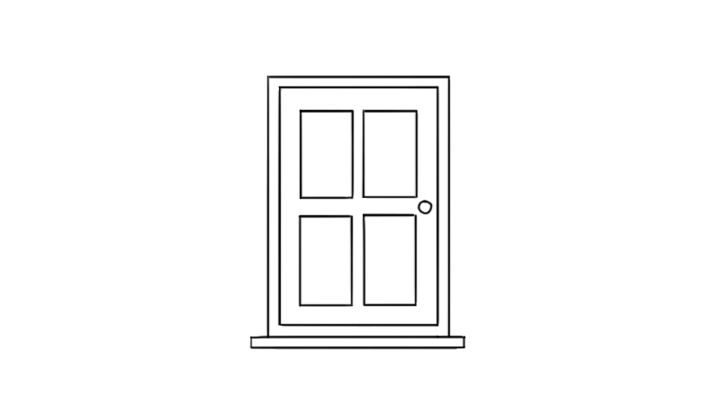 画一个简单开着的门图片