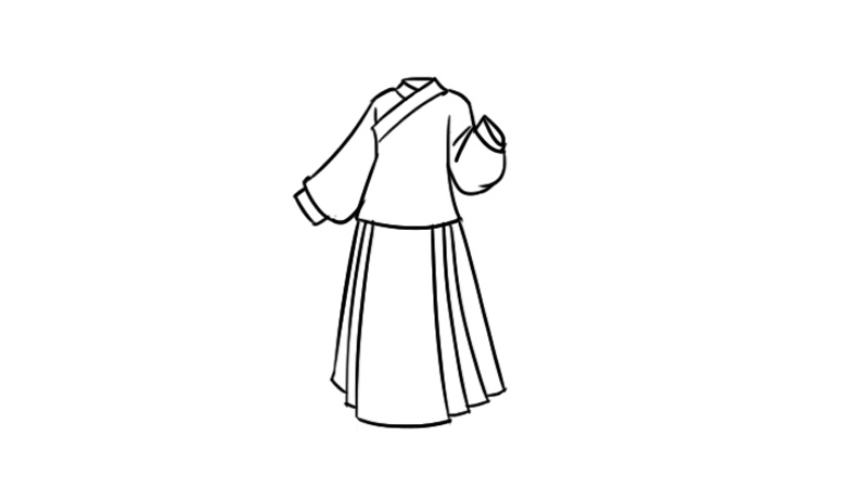 古代女子的衣服简笔画图片