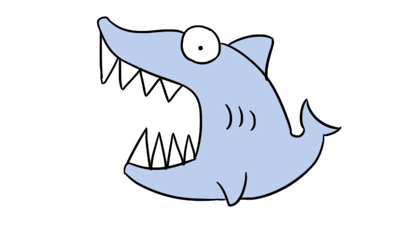 鲨鱼的嘴巴怎么画图片
