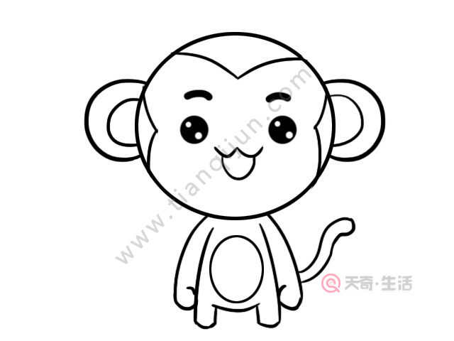 猴子简单画法可爱图片