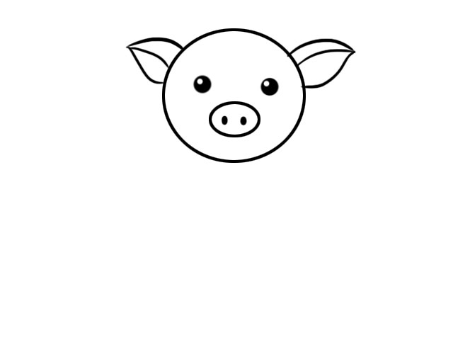 猪头部简笔画图片