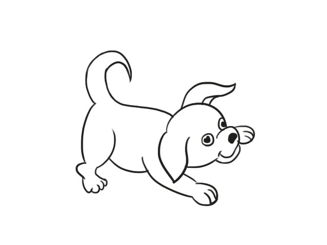怎样画小狗简笔画简单图片