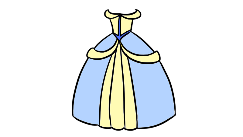 冰公主的裙子简笔画图片