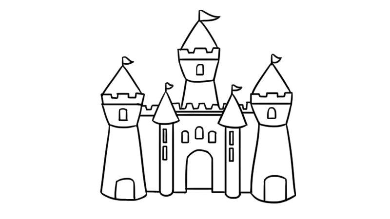 钟表城堡简笔画图片