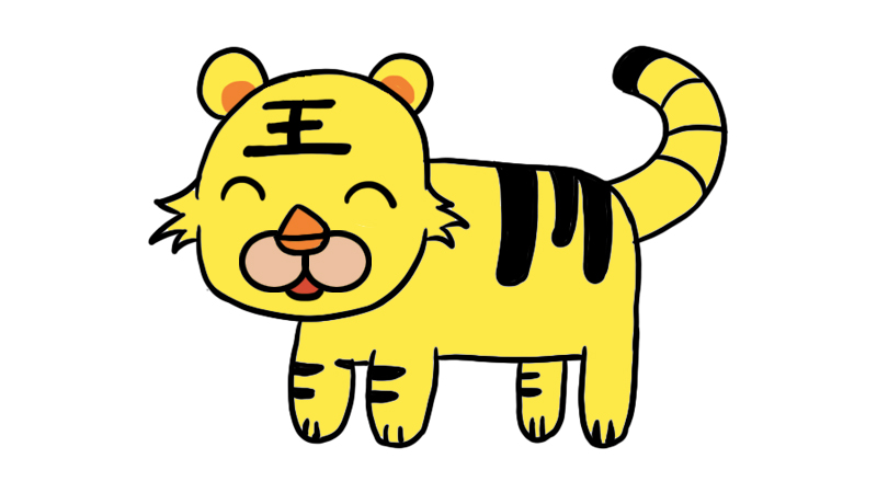 老虎的简易画法 卡通图片