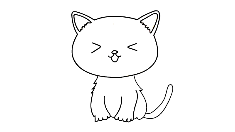 猫的简单画法 简笔画图片