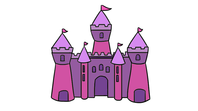 房子卡通简笔画城堡图片