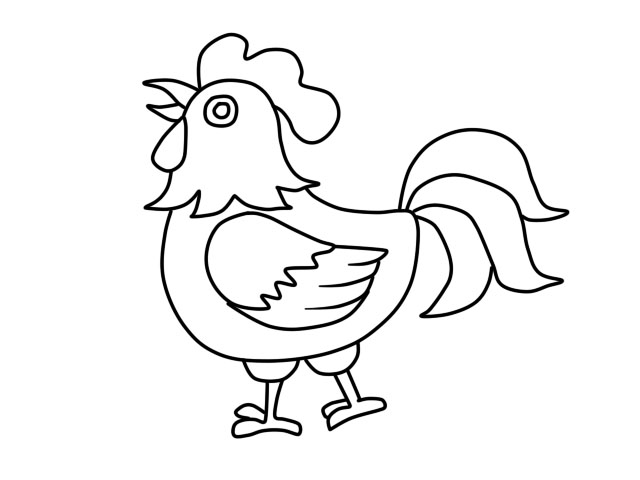 画画公鸡简单图片