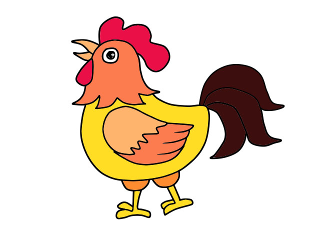 鸡的简笔画法卡通图片