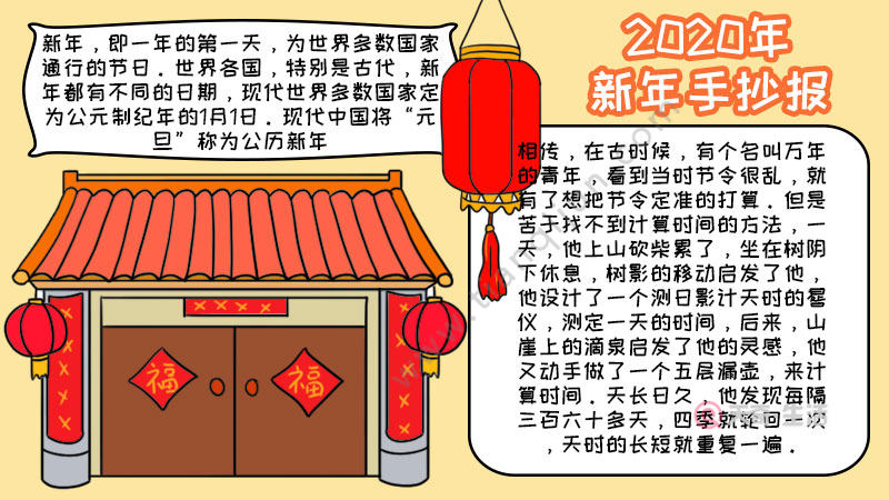 关于年的手抄报2020图片