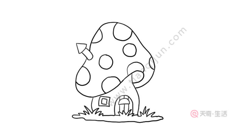 蘑菇凉亭简笔画图片