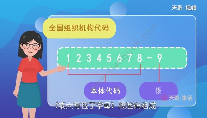 全國組織機構代碼由八位數字(或大寫拉丁字母)本體代碼和一位數字