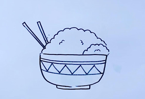 米饭简笔画怎么画图片