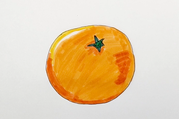 橙色的水果简笔画图片