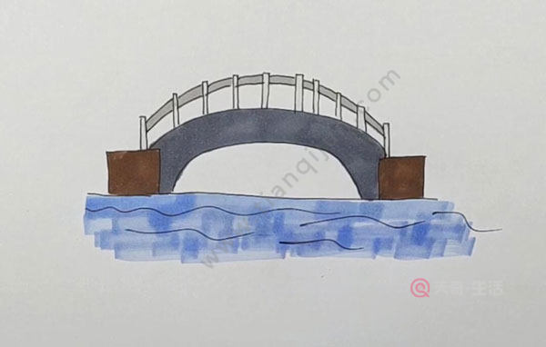 西湖长桥简笔画图片