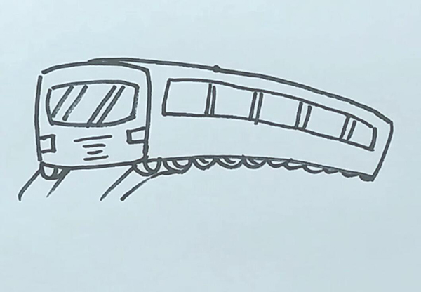 绿皮火车简笔画简单图片