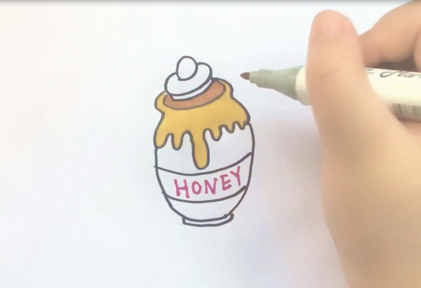 蜂蜜块简笔画图片