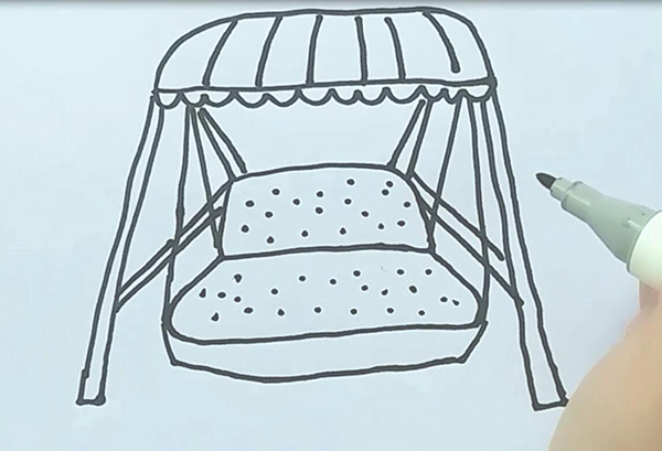秋千摇椅简笔画的画法图片
