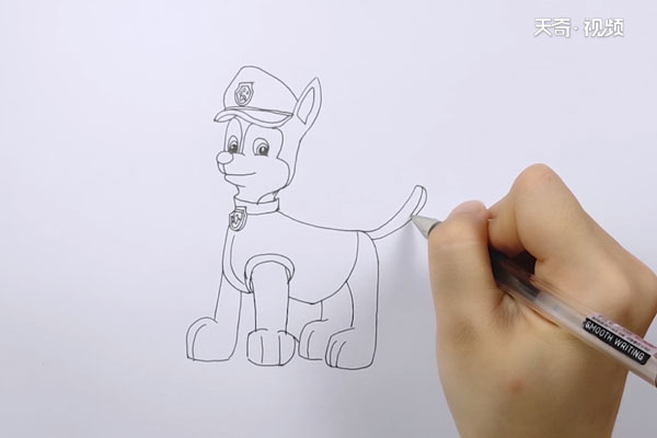 军犬怎么画画法图片