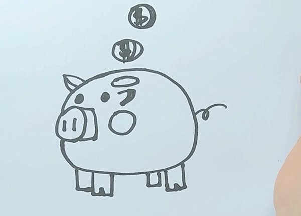 动物存钱罐简笔画图片