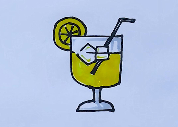 果汁简笔画柠檬片图片